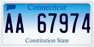 CT license plate AA67974