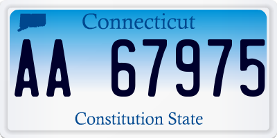 CT license plate AA67975