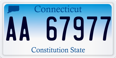 CT license plate AA67977