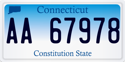 CT license plate AA67978