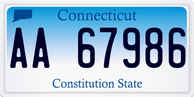 CT license plate AA67986