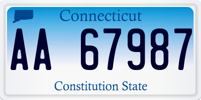 CT license plate AA67987