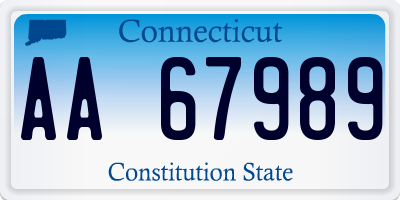 CT license plate AA67989