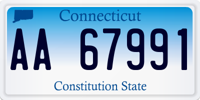 CT license plate AA67991