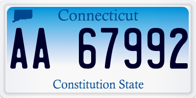 CT license plate AA67992