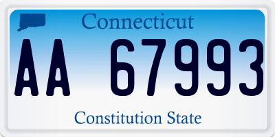 CT license plate AA67993