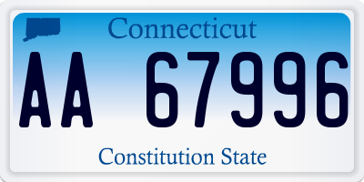 CT license plate AA67996