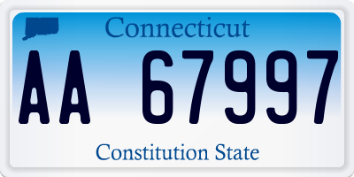 CT license plate AA67997