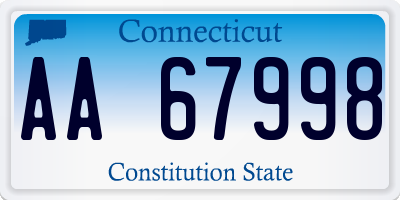 CT license plate AA67998
