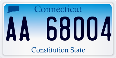 CT license plate AA68004