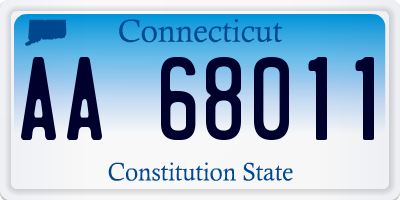 CT license plate AA68011