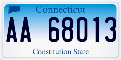 CT license plate AA68013