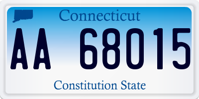 CT license plate AA68015
