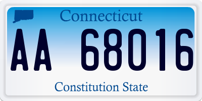 CT license plate AA68016