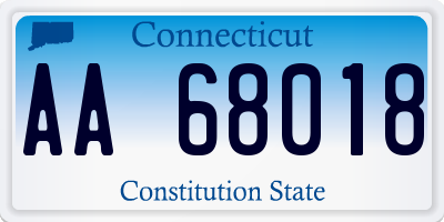 CT license plate AA68018