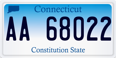 CT license plate AA68022