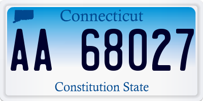 CT license plate AA68027