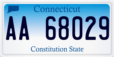 CT license plate AA68029