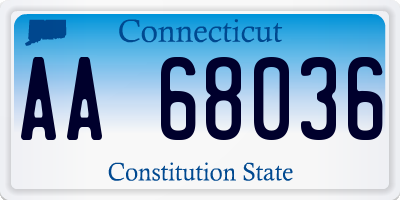 CT license plate AA68036