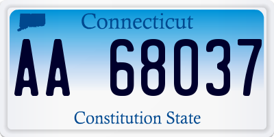CT license plate AA68037