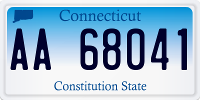 CT license plate AA68041