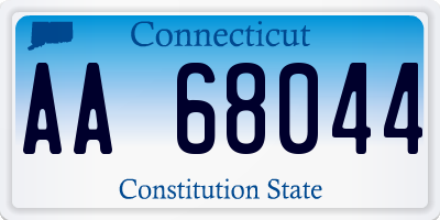 CT license plate AA68044