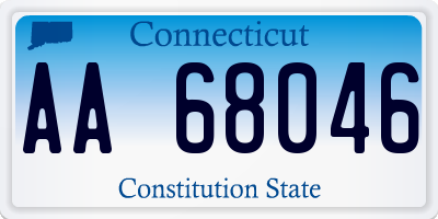 CT license plate AA68046