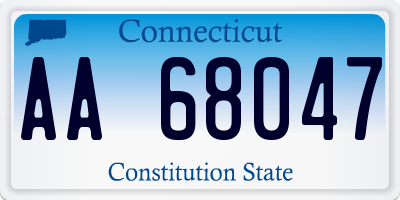 CT license plate AA68047