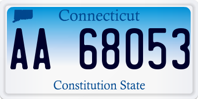 CT license plate AA68053