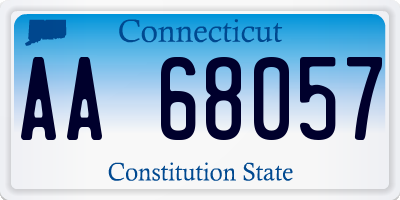 CT license plate AA68057