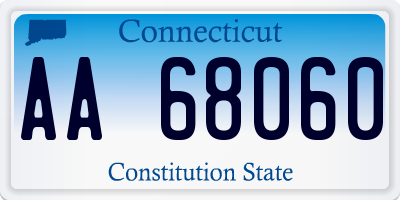 CT license plate AA68060