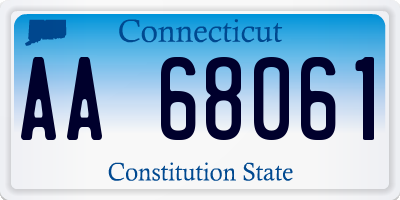 CT license plate AA68061