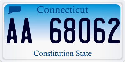 CT license plate AA68062