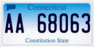 CT license plate AA68063