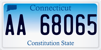CT license plate AA68065