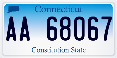 CT license plate AA68067