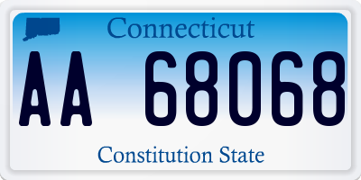 CT license plate AA68068