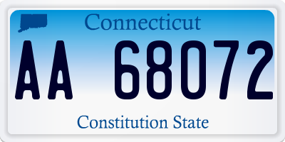 CT license plate AA68072