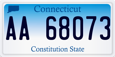 CT license plate AA68073