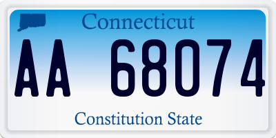 CT license plate AA68074