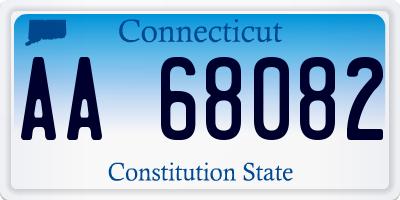 CT license plate AA68082
