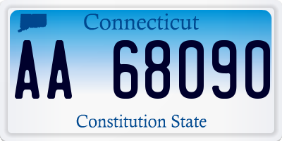 CT license plate AA68090
