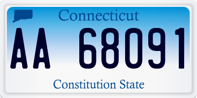 CT license plate AA68091