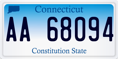 CT license plate AA68094