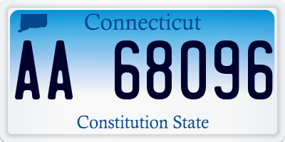 CT license plate AA68096