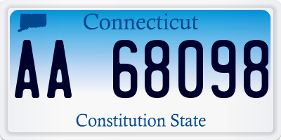 CT license plate AA68098