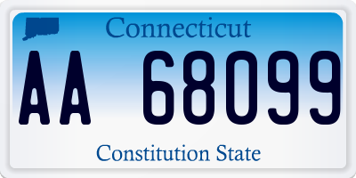 CT license plate AA68099