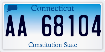 CT license plate AA68104