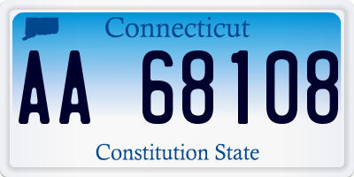 CT license plate AA68108