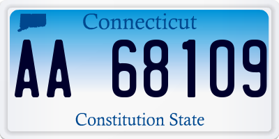 CT license plate AA68109